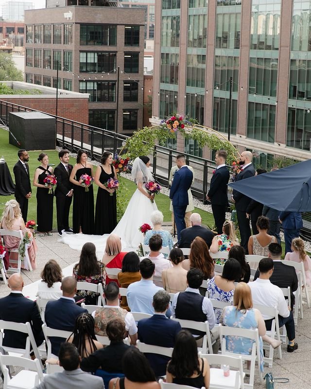 wedding on the rooftop at the emily hotel