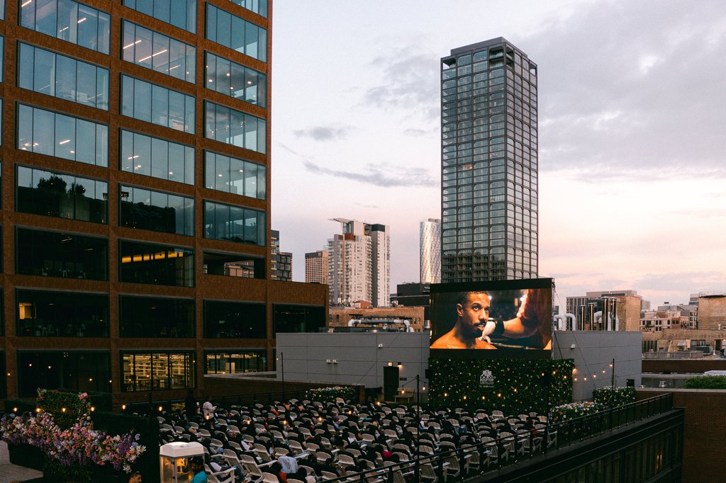 rooftop cinema club on the rooftop of the emily hotel fulton market chicago